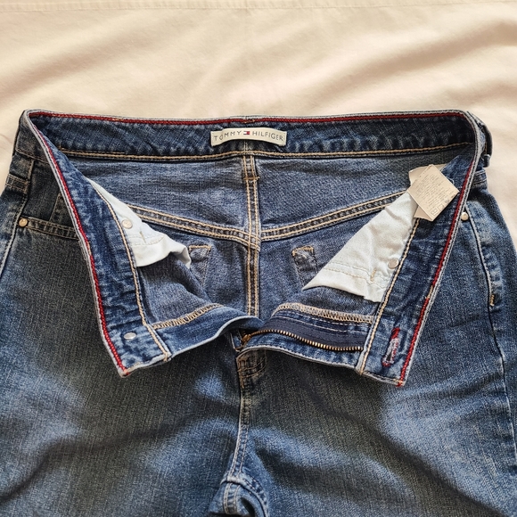 ❤️VGUC Tommy Hilfiger Medium Blue Wash y2k Slit Ankle Straight Leg Denim Jeans 8 - Picture 5 of 15